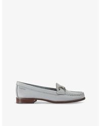 Carvela Kurt Geiger - Click Chain-Embellished Flat Leather Loafers - Lyst