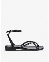 Zadig & Voltaire Rockzy Chain-embellished Leather Sandals - Black
