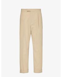 Beams Plus - Pleated Tapered-leg Cotton-blend Trousers X - Lyst