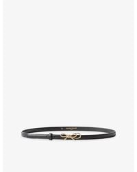 Claudie Pierlot - Bow-Buckle Slim Leather Belt - Lyst