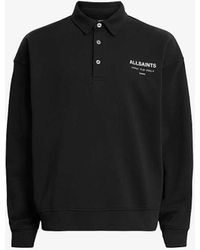 AllSaints - Underground Logo-print Relaxed-fit Polo Sweatshirt - Lyst