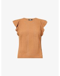 PAIGE - Margo Ruffle Viscose Top - Lyst