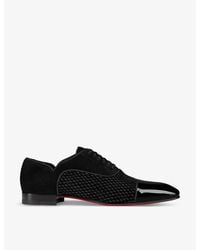 Christian Louboutin - greggy Chick Patent-leather And Suede Oxford Shoes - Lyst