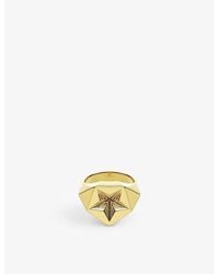 Shaun Leane - Star 18ct -plated Vermeil Sterling-silver Signet Ring - Lyst