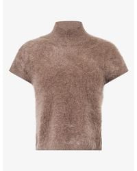 ME+EM - Mock-Neck Brushed Cashmere Top - Lyst