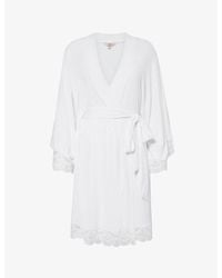 Eberjey - Mariana Tie-Waist Stretch-Jersey Robe - Lyst
