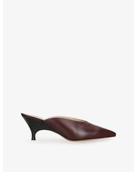 Le Monde Beryl - Petra Heeled Leather Mules - Lyst