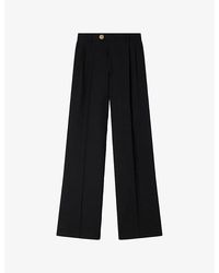 Sandro - Straight Pressed-Crease Wool Trousers - Lyst