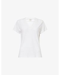 ME+EM - Soft Washed V-Neck Cotton-Blend T-Shirt - Lyst