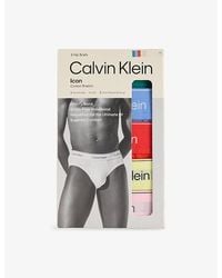 Calvin Klein - Icon Pride Logo-Waist Pack Of Five Cotton-Jersey Briefs - Lyst