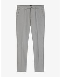 BOSS - Tapered-Leg Slim-Fit Cotton-Blend Trousers - Lyst