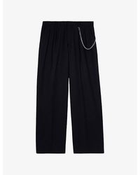 The Kooples - Regular-Fit Straight-Leg Wool-Blend Trousers - Lyst