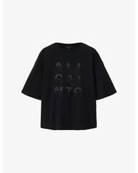 AllSaints - Stacks Amelie Logo-Embellished Cotton T-Shirt - Lyst