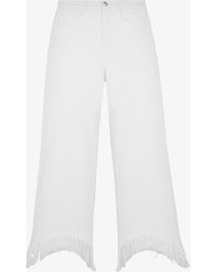 Maje Pavot Relaxed-fit Wide High-rise Stretch-denim Jeans - White
