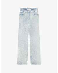 IRO - Lambert Cut-out Embroidered High-rise Denim Jeans - Lyst