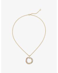 Cartier - Trinity Large 18Ct, Rose And- And 0.66Ct Brilliant-Cut Diamond Pendant Necklace - Lyst