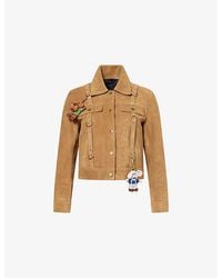 COACH - X Brain Dead Strap Charm Leather-Suede Jacket - Lyst