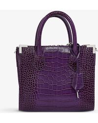 The Kooples Ming Medium Leather Tote Bag - Purple