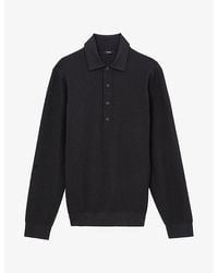 Reiss - Admiral Ribbed Half-Button Woven Polo Shirt - Lyst