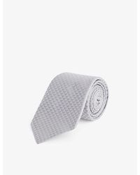 Emporio Armani - Logo-pattern Wide-blade Silk Tie - Lyst