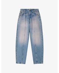 Sandro - Barrel-Leg Faded Denim Jeans - Lyst