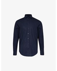 Emporio Armani - Curved-hem Regular-fit Cotton Shirt - Lyst