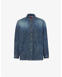 424 - Faded-wash Relaxed-fit Denim Shirt - Lyst