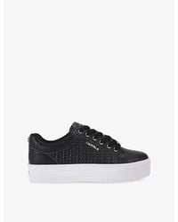 Carvela Kurt Geiger - Sardinia Logo-Embossed Faux-Leather Low-Top Trainers - Lyst
