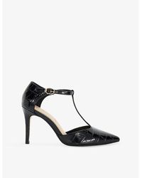 Dune - Castered Crocodile-Embossed Faux-Leather Courts - Lyst