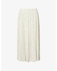 Theory - Polka-Dot Pleat Woven Maxi Skirt - Lyst
