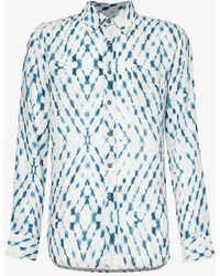 120% Lino - Tie-dye Long-sleeved Regular-fit Linen Shirt - Lyst