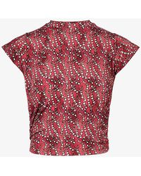 Isabel Marant - Juviana Abstract-pattern Stretch-woven Top - Lyst