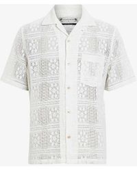 AllSaints - Caleta Relaxed-fit Embroidered Organic-cotton Shirt - Lyst