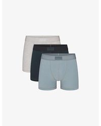Skims - Branded-Waisband Pack Of Three Cotton-Blend Boxer Briefs - Lyst