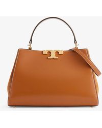 Tory Burch - Eleanor Brand-plaque Leather Top Handle Bag - Lyst
