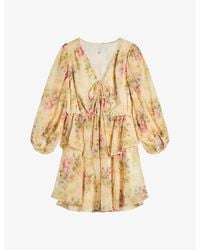 Ted Baker - Tamziiy Floral-print Woven Mini Dress - Lyst