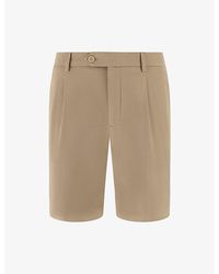 BOGGI - Pleated-Front Straight-Leg Stretch Cotton-Blend Shorts - Lyst