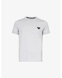 Emporio Armani - Crewneck Brand-logo Cotton-jersey T-shirt X - Lyst