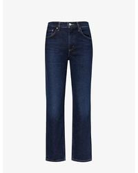 Agolde Kye Mid Rise Straight Crop Jean in Blue | Lyst