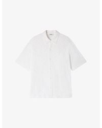 Sandro - Grid-Pattern Short-Sleeved Cotton Shirt - Lyst