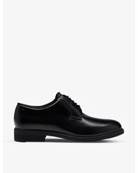 BOSS - Brand-emed Tonal-stitching Leather Derby Shoes - Lyst