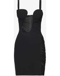Nensi Dojaka - Asymmetrical Cut-out Stretch-woven Mini Dress - Lyst