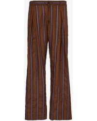 Wales Bonner - Chorus Striped Relaxed-fit Wool Trousers - Lyst