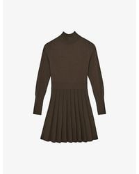 Reiss - Lici Belted-Waist Stretch-Knit Mini Dress - Lyst