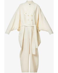 Issey Miyake - Double-breasted Pleated Knitted Coat - Lyst
