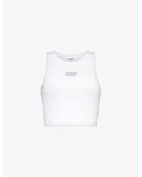Obey - Bubble Logo-print Cotton-jersey Top - Lyst