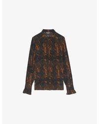 Zadig & Voltaire - Thely Animal-Print Silk Shirt - Lyst