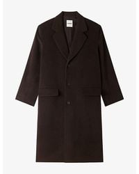 Sandro - Long Button-Down Wool And Cashmere Coat - Lyst