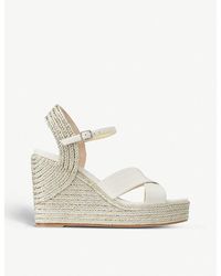 Jimmy Choo - Dellena 100 Leather Wedge Sandals - Lyst