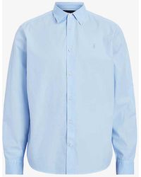 AllSaints - Tahoe Embroidered-logo Organic Cotton-blend Shirt - Lyst